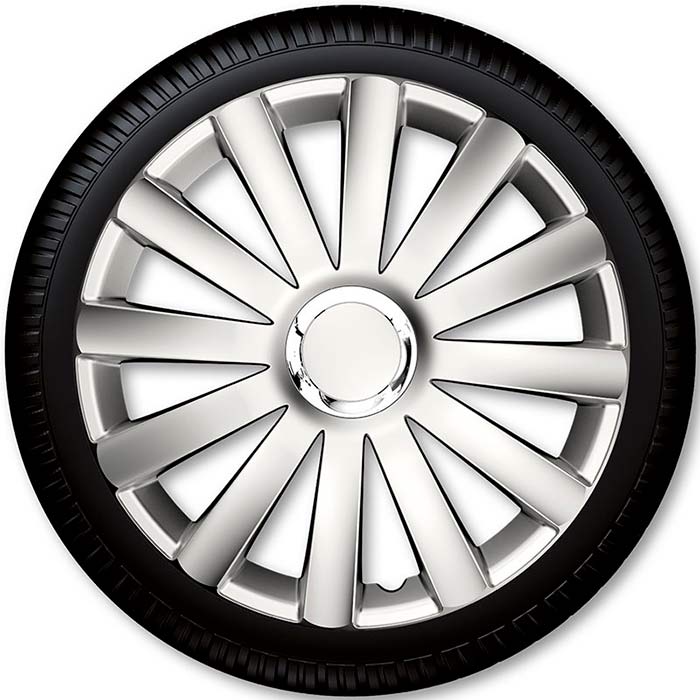15″ Spyder Pro silver hjulkapselsæt